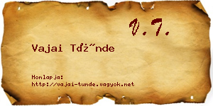 Vajai Tünde névjegykártya